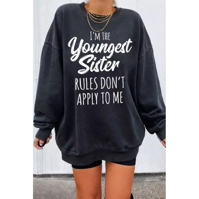 Letter Print Drop Shoulder Oversized Sweatshirt