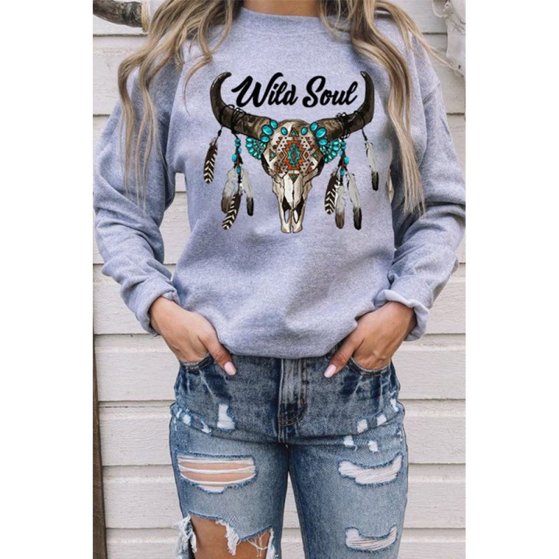 Wild Soul Western Graphic Print Drop Shoulder Pullover Sweatshirt