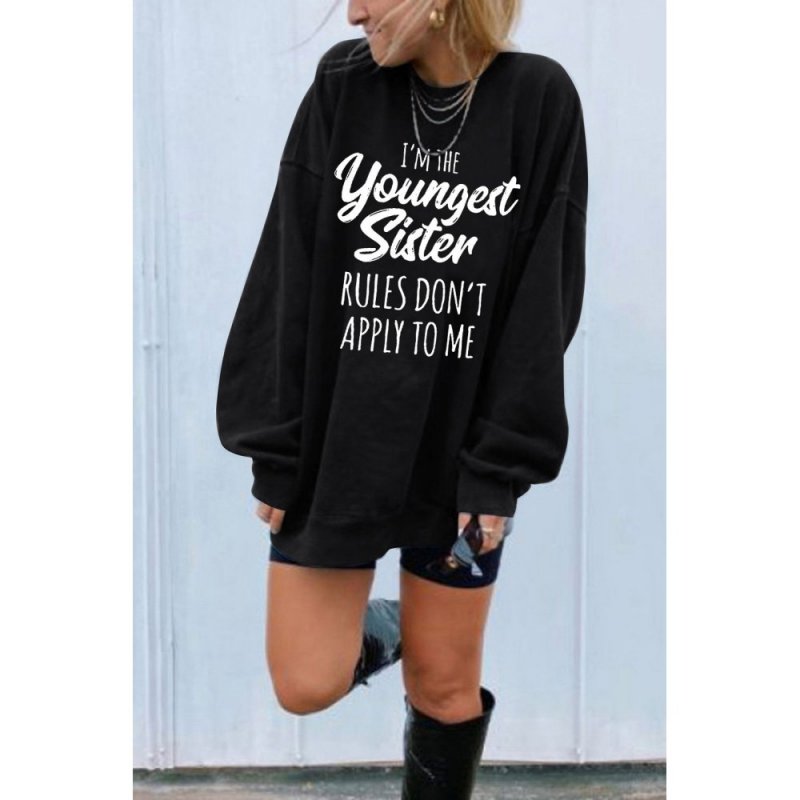 Letter Print Drop Shoulder Oversized Sweatshirt